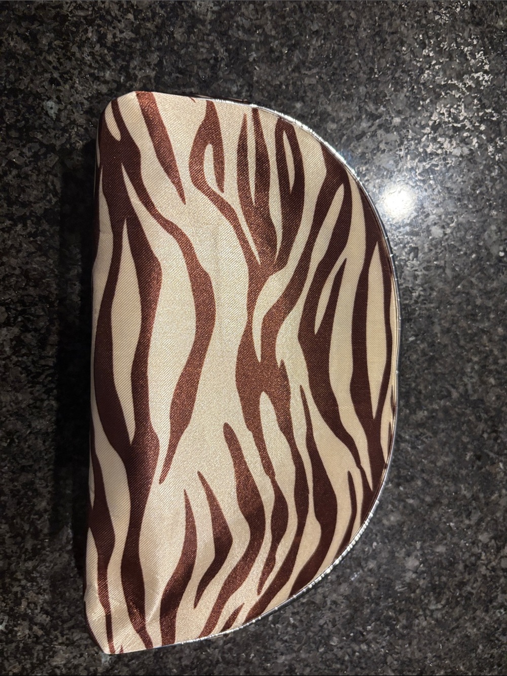 Zebra-Pattern Brown and Cream Decorative Accent carrying case.  Set of 3